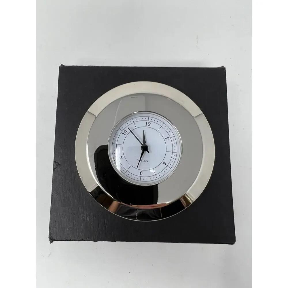 NEW! Chelsea Chart Weight Desk Clock Paperweight Nickel